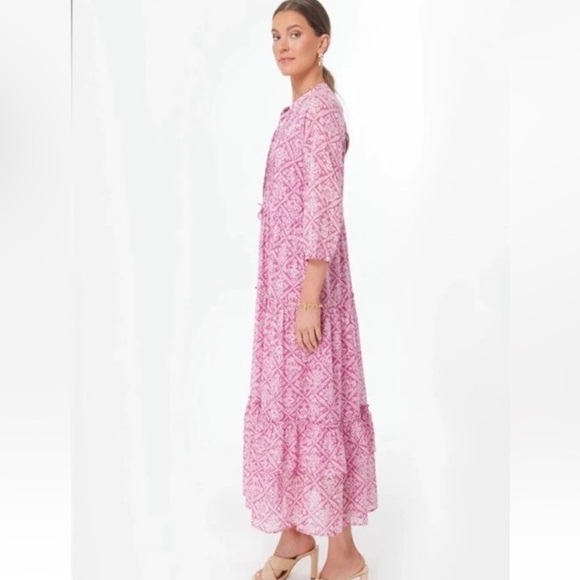 Banjanan Sachet Bazaar Maxi Dress Button Gauze Flowy Tiered Cottage Beach Small - Picture 4 of 14